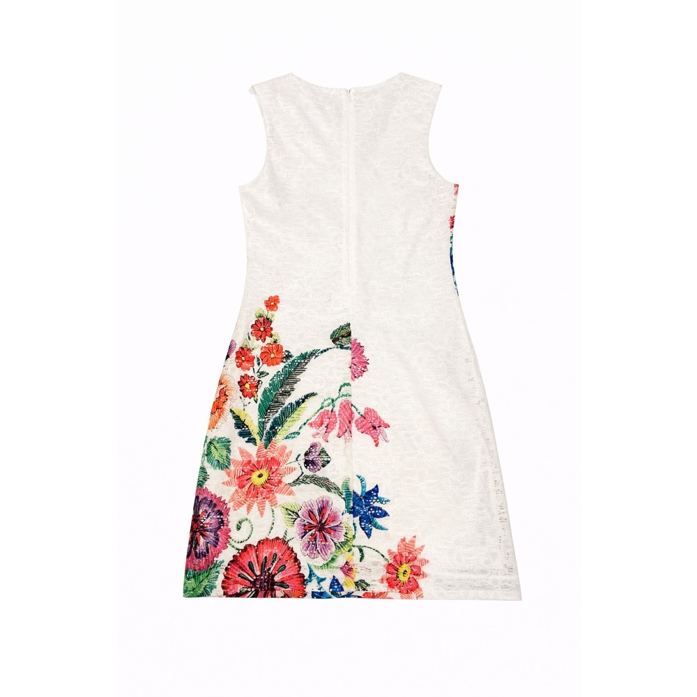 Desigual Women's Lace Sheath Dress Size 8 / EU 42 – Floral Embroidered Tropical - Picture 3 of 3